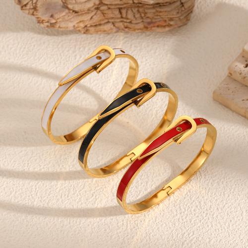 Bracelet en acier inoxydable, Acier inoxydable 304, Placage de couleur d'or, bijoux de mode & émail, plus de couleurs à choisir, Vendu par PC[