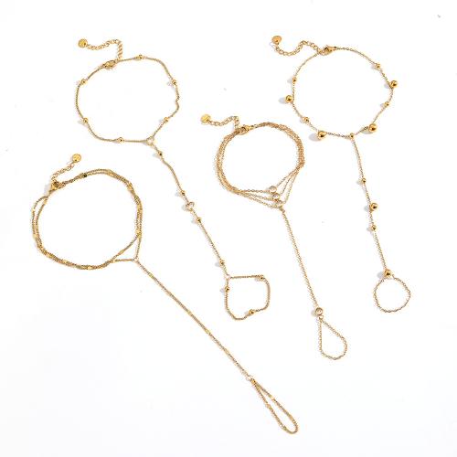 Braut Armband- Ring, 304 Edelstahl, goldfarben plattiert, Modeschmuck, Goldfarbe, verkauft von PC