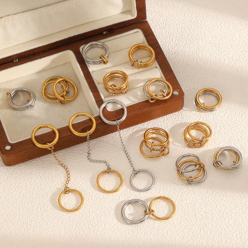 Bague en acier inoxydable, Acier inoxydable 304, Placage de couleur d'or, bijoux de mode & avec strass, plus de couleurs à choisir, Vendu par PC