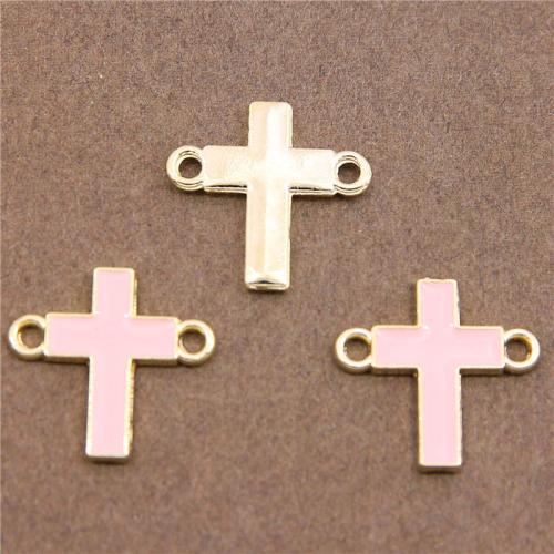 Emaille Zink Legierung Connector, Zinklegierung, Kreuz, plattiert, DIY, keine, 18x19x1.9mm, 100PCs/Tasche, verkauft von Tasche