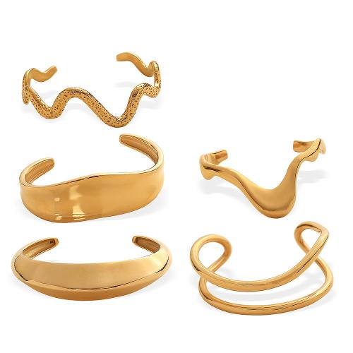 Bracelet en acier inoxydable, Acier inoxydable 304, Placage de couleur d'or, bijoux de mode & styles différents pour le choix & pour femme, Vendu par PC[