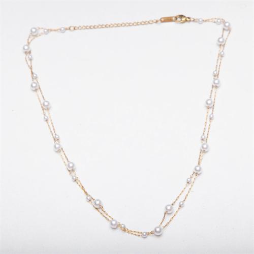 Ensemble de bijoux en acier de titane, Acier titane, avec perle de plastique, Placage ionique sous vide, longueur différente pour le choix & différents matériaux pour le choix & styles différents pour le choix & pour femme, plus de couleurs à choisir, Vendu par PC