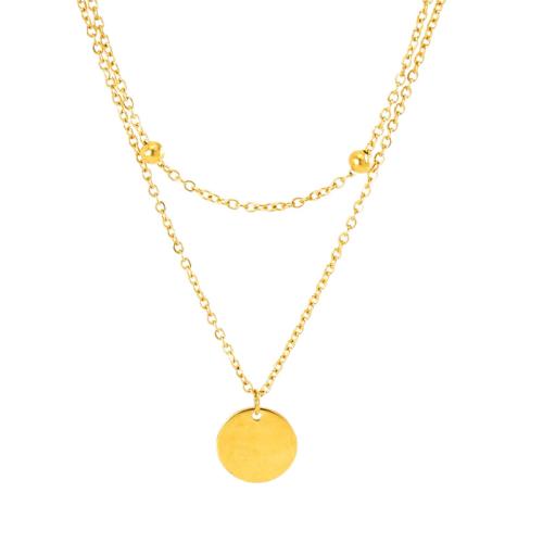 ステンレス鋼のジュエリーネックレス, 304ステンレススチール, 18Kゴールドメッキ, ダブルレイヤー & ファッションジュエリー & 女性用, 売り手 パソコン