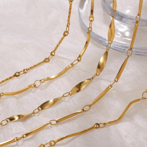 Stainless Steel Chain Necklace, 304 Stainless Steel, 18K gold plated, fashion jewelry & Unisex 