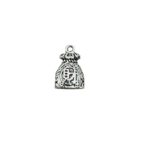 Zinc Alloy Money Bag Pendants, silver color plated, DIY, silver color 