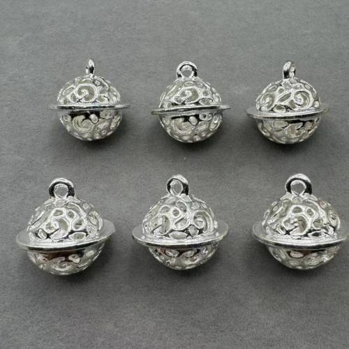 Zinc Alloy Jingle Bell for Christmas Decoration, silver color plated, DIY, silver color 