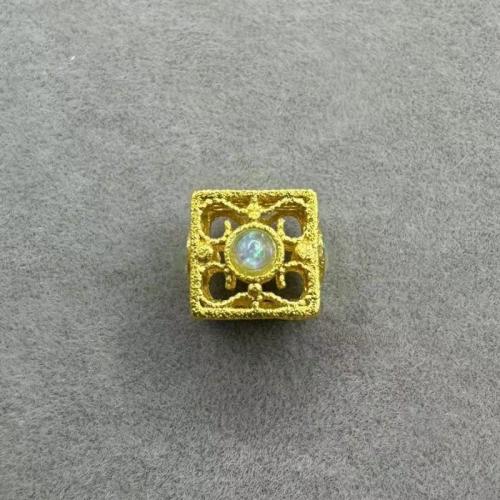 Messing hohle Perlen, goldfarben plattiert, DIY, goldfarben, 8x10mm, 100PCs/Tasche, verkauft von Tasche