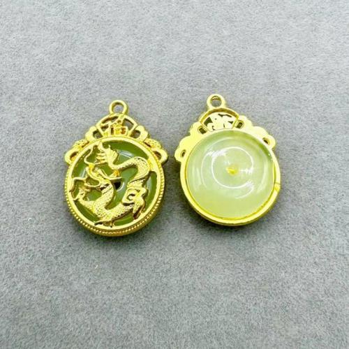 Bijoux pendentifs en Zinc alliage , alliage de zinc, avec pierre gemme, Placage, DIY, plus de couleurs à choisir Vendu par sac