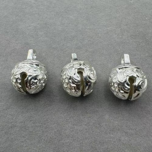 Zinc Alloy Jingle Bell for Christmas Decoration, silver color plated, DIY, silver color 