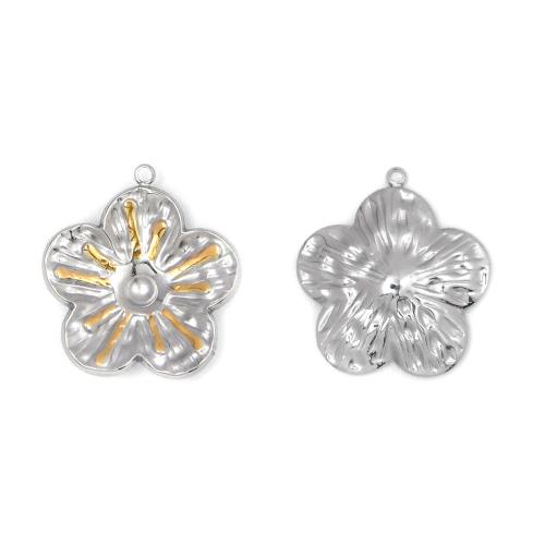 Inoxydable acier Pendentif Fleur, Acier inoxydable 304, Placage, DIY & styles différents pour le choix, plus de couleurs à choisir Vendu par sac