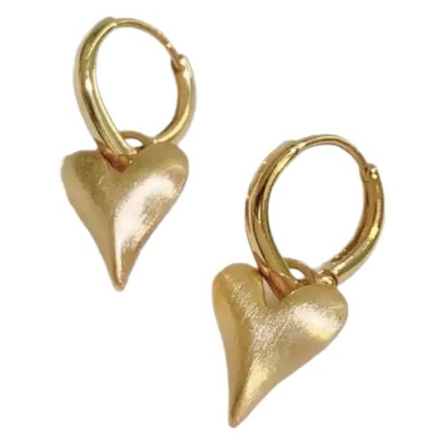 Boucle d'oreille en goutte de laiton, coeur, Placage, bijoux de mode, plus de couleurs à choisir, Vendu par paire