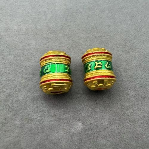 Emaille Zink Legierung Perlen, Zinklegierung, goldfarben plattiert, DIY, goldfarben, 100PCs/Tasche, verkauft von Tasche