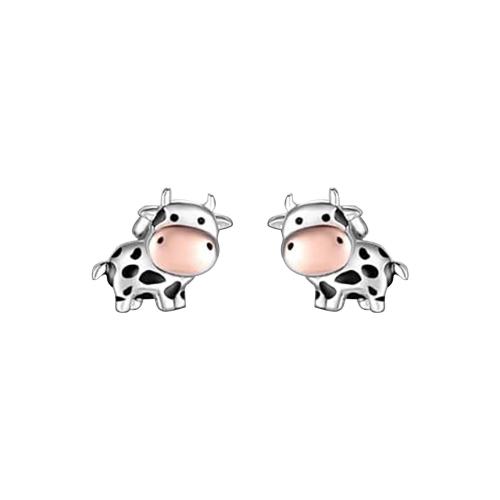 alliage de zinc boucle d oreille dormeuse, animal, Placage, styles différents pour le choix & pour femme & émail Vendu par paire