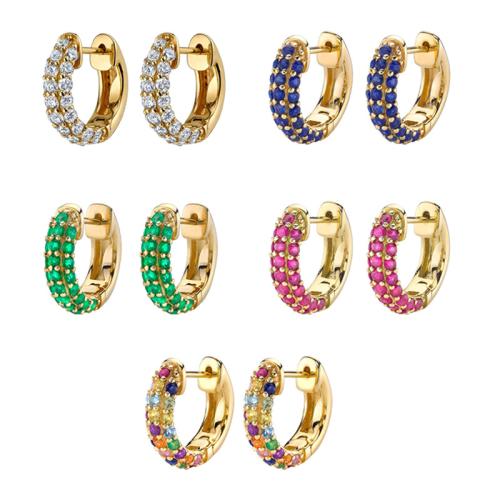 laiton boucle d'oreille leverback, beignet, Placage de couleur d'or, pour femme & avec strass, plus de couleurs à choisir, 12mm, Vendu par paire