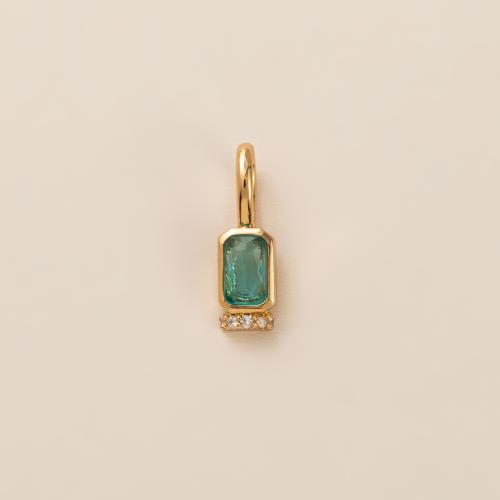 Cubic Zirconia Micro Pave Brass Pendant, Geometrical Pattern, gold color plated, DIY & micro pave cubic zirconia 