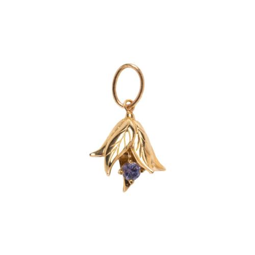 Cubic Zirconia Micro Pave Brass Pendant, Flower, gold color plated, DIY & micro pave cubic zirconia, pendant length 8-12mm 