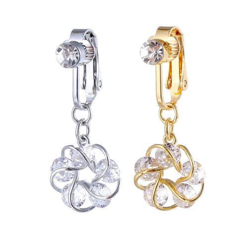 Brass Belly Ring, Flower, plated, Unisex & micro pave cubic zirconia 