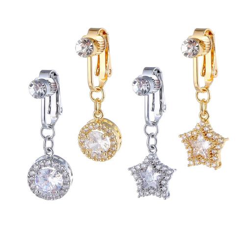 Brass Belly Ring, plated, Unisex & micro pave cubic zirconia 