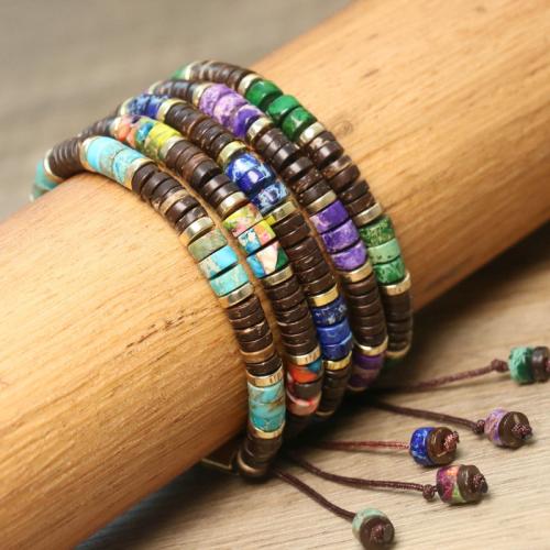 Impression Jasper Bracelet, with Knot Cord, fashion jewelry .5 cm 