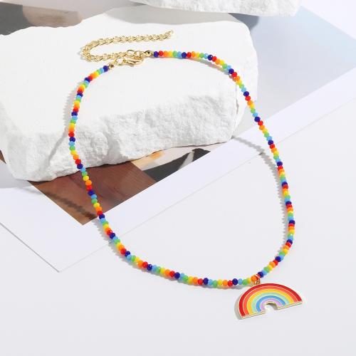 Collier en alliage de Zinc au Crystal, avec cristal, Placage, bijoux de mode & styles différents pour le choix & pour femme, Vendu par PC