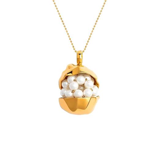 ステンレス鋼のジュエリーネックレス, 304ステンレススチール, とともに プラスチック製パール, とともに 1.97 Inch エクステンダチェーン, 18Kゴールドメッキ, ファッションジュエリー & 女性用, 長さ:9 インチ, 売り手 パソコン