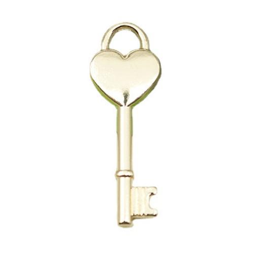 Colgantes de Aleación de Zinc en Forma Llave, chapado, Bricolaje, dorado, Vendido por UD