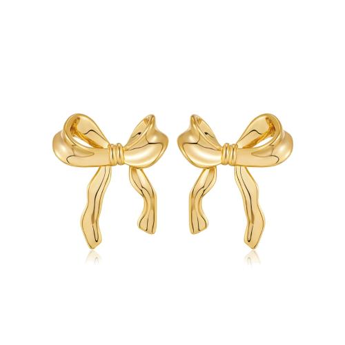alliage de zinc boucle d oreille dormeuse, Noeud papillon, Placage, bijoux de mode & pour femme, plus de couleurs à choisir Vendu par paire