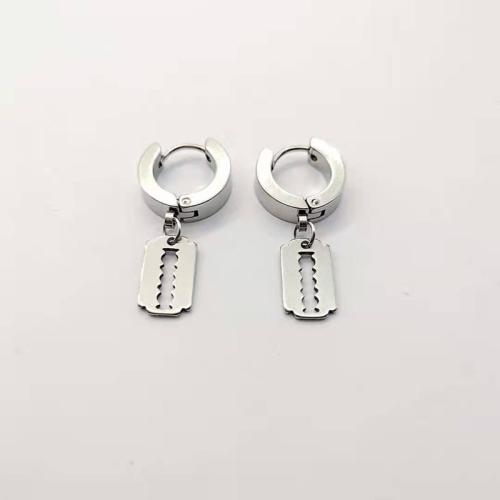 Acier inoxydable 304 Boucles d'oreilles pendantes Hoop Huggie, Placage, unisexe & styles différents pour le choix & creux Vendu par PC