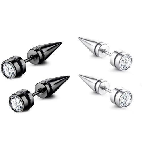Acier inoxydable 304 piercing oreille, Placage, unisexe & avec strass, plus de couleurs à choisir Vendu par PC