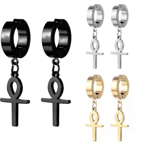 Acier inoxydable 304 manchette d'oreille, croix, Placage, bijoux de mode & unisexe, plus de couleurs à choisir Vendu par PC