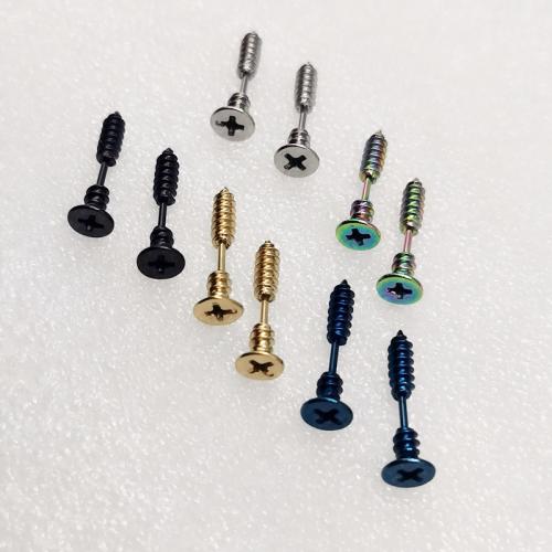 Нержавеющая сталь 304 Сережка-гвоздик, Винт, Другое покрытие, ювелирные изделия моды & Мужская, Много цветов для выбора продается PC