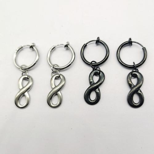 Acier inoxydable 304 Boucle d'oreille goutte, Numéro 8, Placage, unisexe & creux, plus de couleurs à choisir, 40mm, Vendu par PC