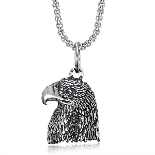 Pendentifs d'animaux en acier inoxydable , Acier inoxydable 304, Aigle, Placage, DIY, argent Vendu par PC