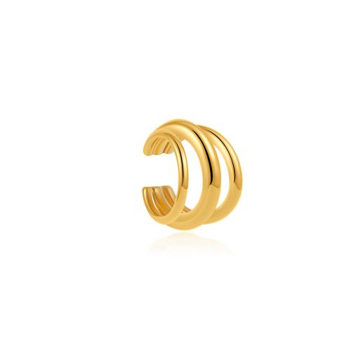 Bijoux boucle d'oreille a la mode, laiton, Plaqué or 18K, trois couches & bijoux de mode & unisexe, Vendu par PC