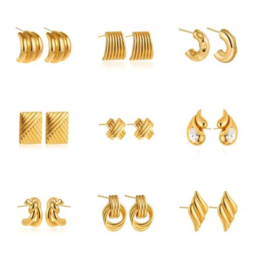 Boucle en laiton, Plaqué or 18K, bijoux de mode & styles différents pour le choix & pour femme, Vendu par paire