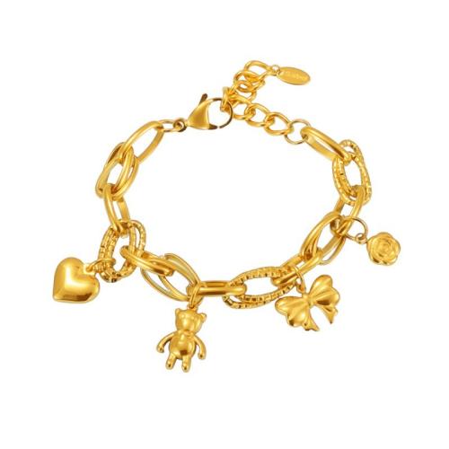 Bracelet en acier inoxydable, Acier inoxydable 304, Placage, bijoux de mode & pour femme, plus de couleurs à choisir, Vendu par PC