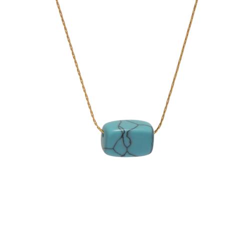 Colliers de pierres précieuses, Acier inoxydable 304, avec Pierre naturelle, Plaqué d'or 18K, bijoux de mode & différents matériaux pour le choix & pour femme, Vendu par PC