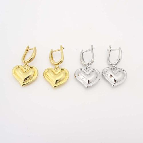 Boucle d'oreille en goutte de laiton, coeur, bijoux de mode & pour femme, plus de couleurs à choisir, Vendu par paire