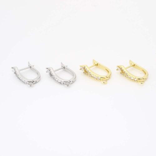 Boucle d'oreille en goutte de laiton, bijoux de mode & pavé de micro zircon & pour femme, plus de couleurs à choisir, Vendu par paire