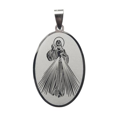 Acier inoxydable Saint pendentif, Acier inoxydable 304, Placage de couleur argentée, DIY, argent Vendu par PC