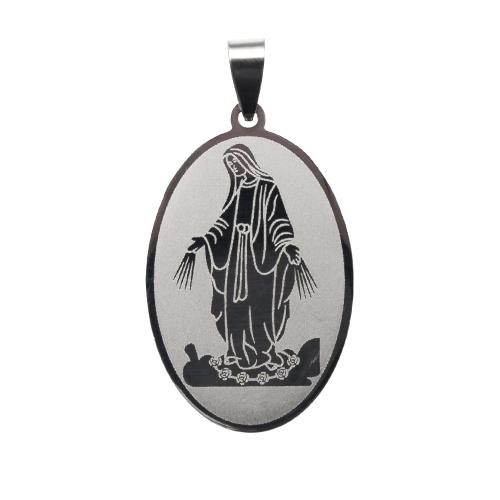 Acier inoxydable Saint pendentif, Acier inoxydable 304, Placage de couleur argentée, DIY, argent Vendu par PC