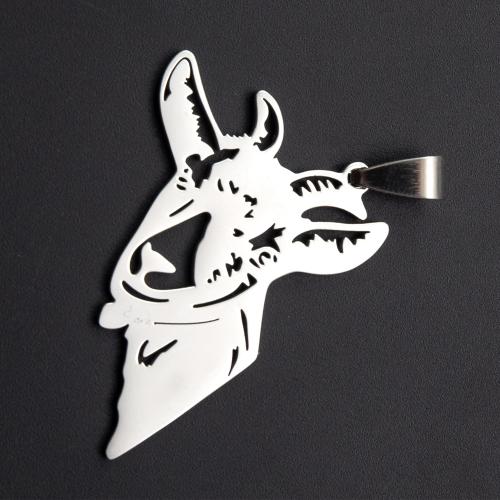 Pendentifs d'animaux en acier inoxydable , Acier inoxydable 304, mouton, Placage de couleur argentée, DIY, argent Vendu par PC