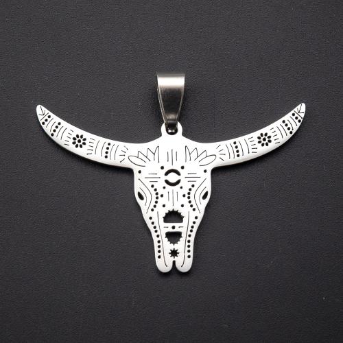 Pendentifs d'animaux en acier inoxydable , Acier inoxydable 304, Placage de couleur argentée, DIY, argent Vendu par PC