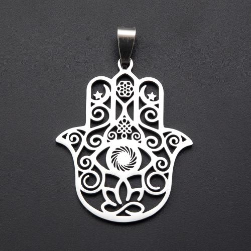 Mode Evil Eye Pendentif, Acier inoxydable 304, Placage de couleur argentée, DIY, argent Vendu par PC