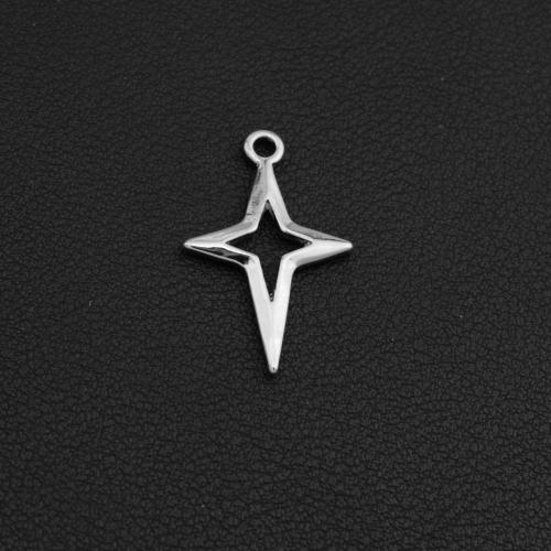 Pendentifs d'étoile en alliage zinc, alliage de zinc, croix, Placage de couleur argentée, DIY, argent, Vendu par PC