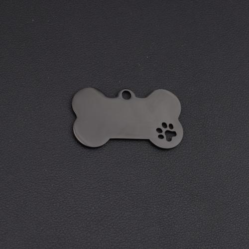 Pendentifs en acier inoxydable, Acier inoxydable 304, os, Placage, DIY, noire, Vendu par PC