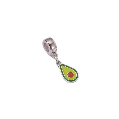 Zinc Alloy Enamel Pendants, Avocado, plated, DIY, 40mm 