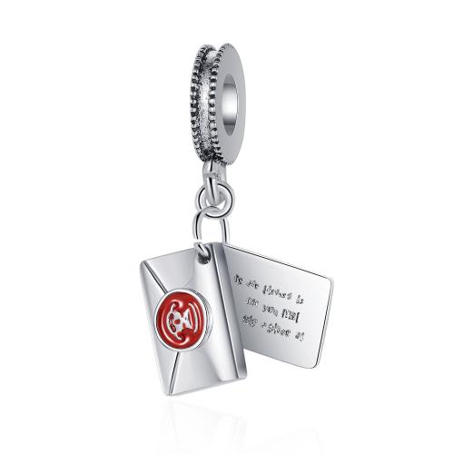 Zinc Alloy Enamel Pendants, Envelope, plated, DIY, 40mm 