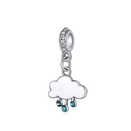 Pendentifs de stras en alliage Zinc, alliage de zinc, Nuage, Placage, DIY & émail & avec strass, pendant length 10-40mm, Vendu par PC