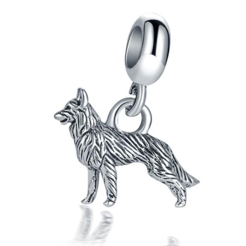 Zinc Alloy Animal Pendants, Wolf, antique silver color plated, DIY, pendant length 10-40mm 
